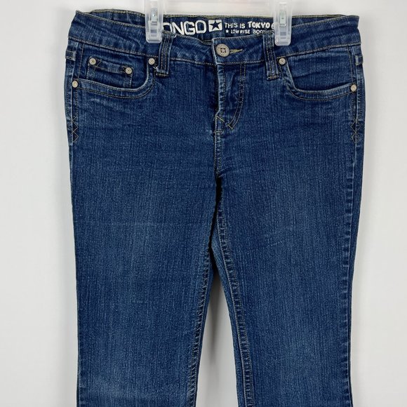 Bongo Jeans Women's SIze 7 Blue 80% Cotton Low Rise 8in Flared Inseam 32in - Picture 2 of 7